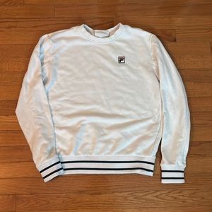 Fila - white crew neck with blue and red details - size small